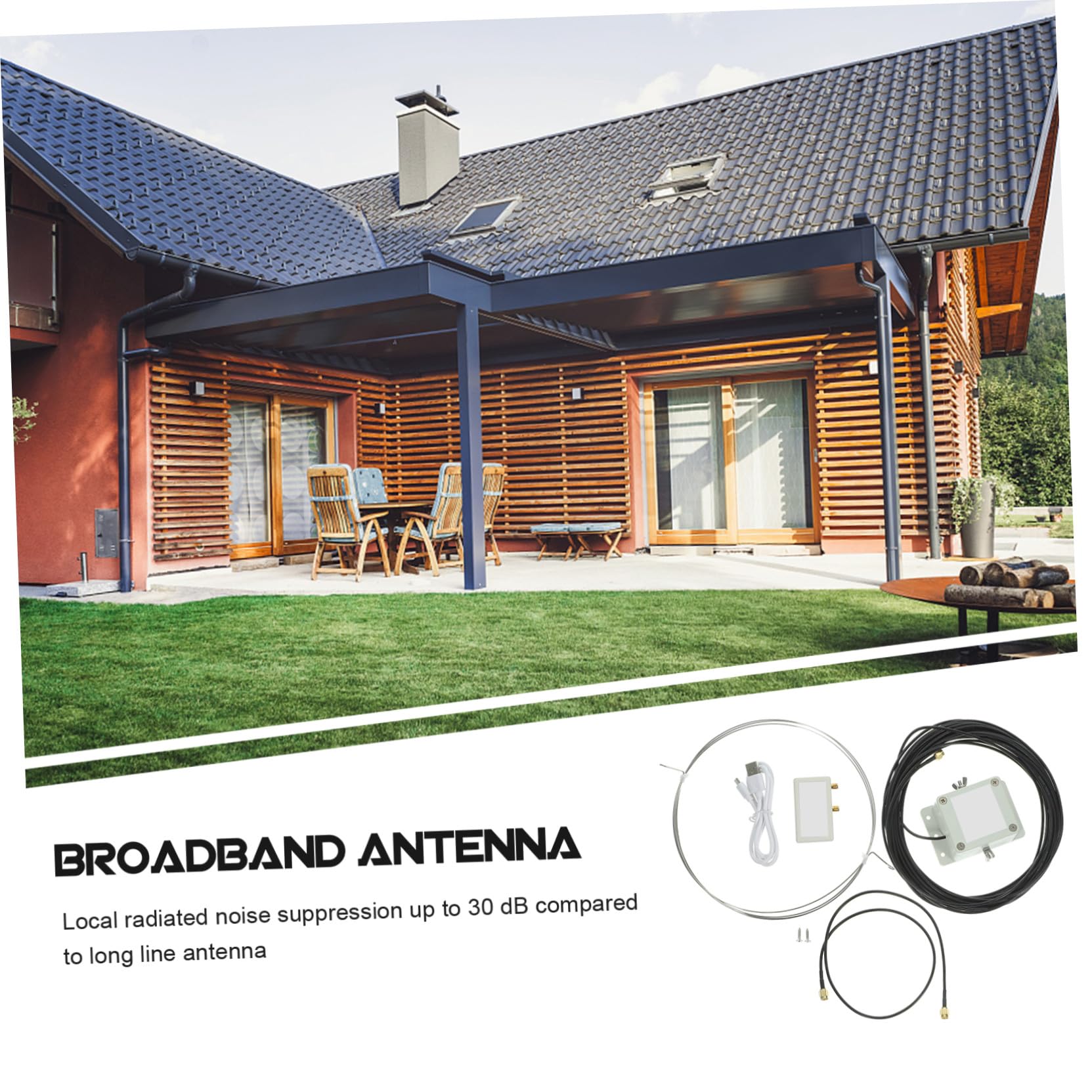Antenne Annulaire Active USB, Plastique, Motif en 8 pour Balcon ou Toit