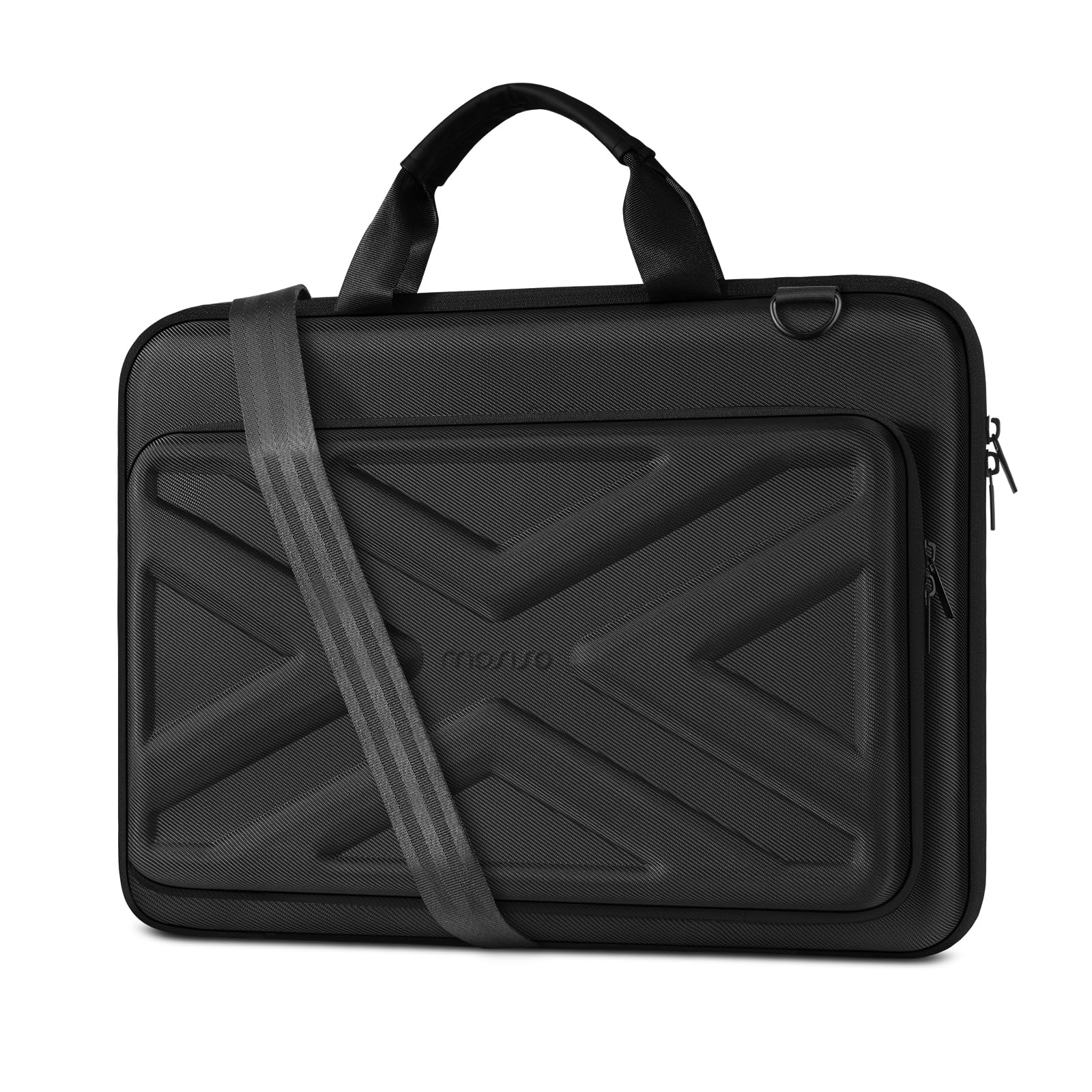 MOSISO Hard Shell Laptop Case for Men Women,15-15.6 inch Computer Bag Compatible with MacBook, HP, Dell, Lenovo, Asus, Notebook,16 inch Laptop Bag with Front Pocket & Shoulder Strap, Black