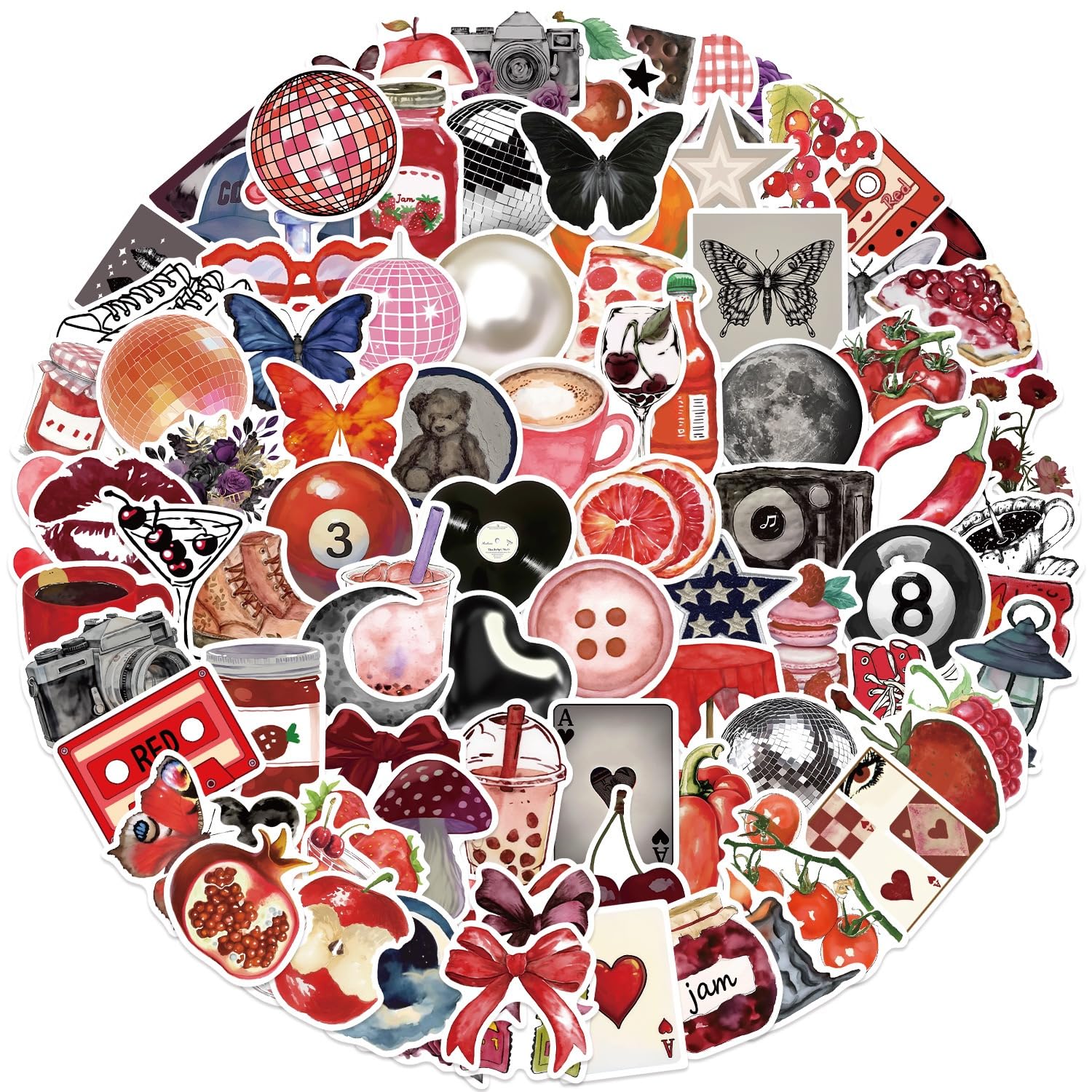 100 PCS Y2K Aesthetic Stickers Pack - Waterproof Vinyl Decals for Laptop Water Bottle, Skateboard, Y2k Stickers-2 - Image 2