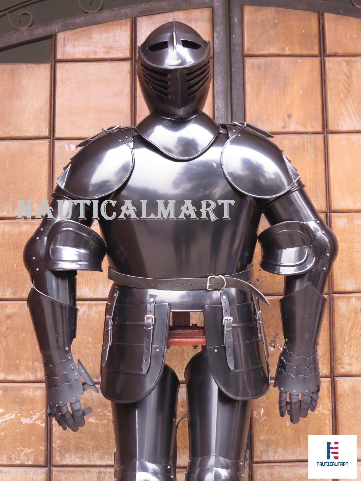 Medieval Dark Knight Full Suit of Armor Black Collectible Wearable Costume