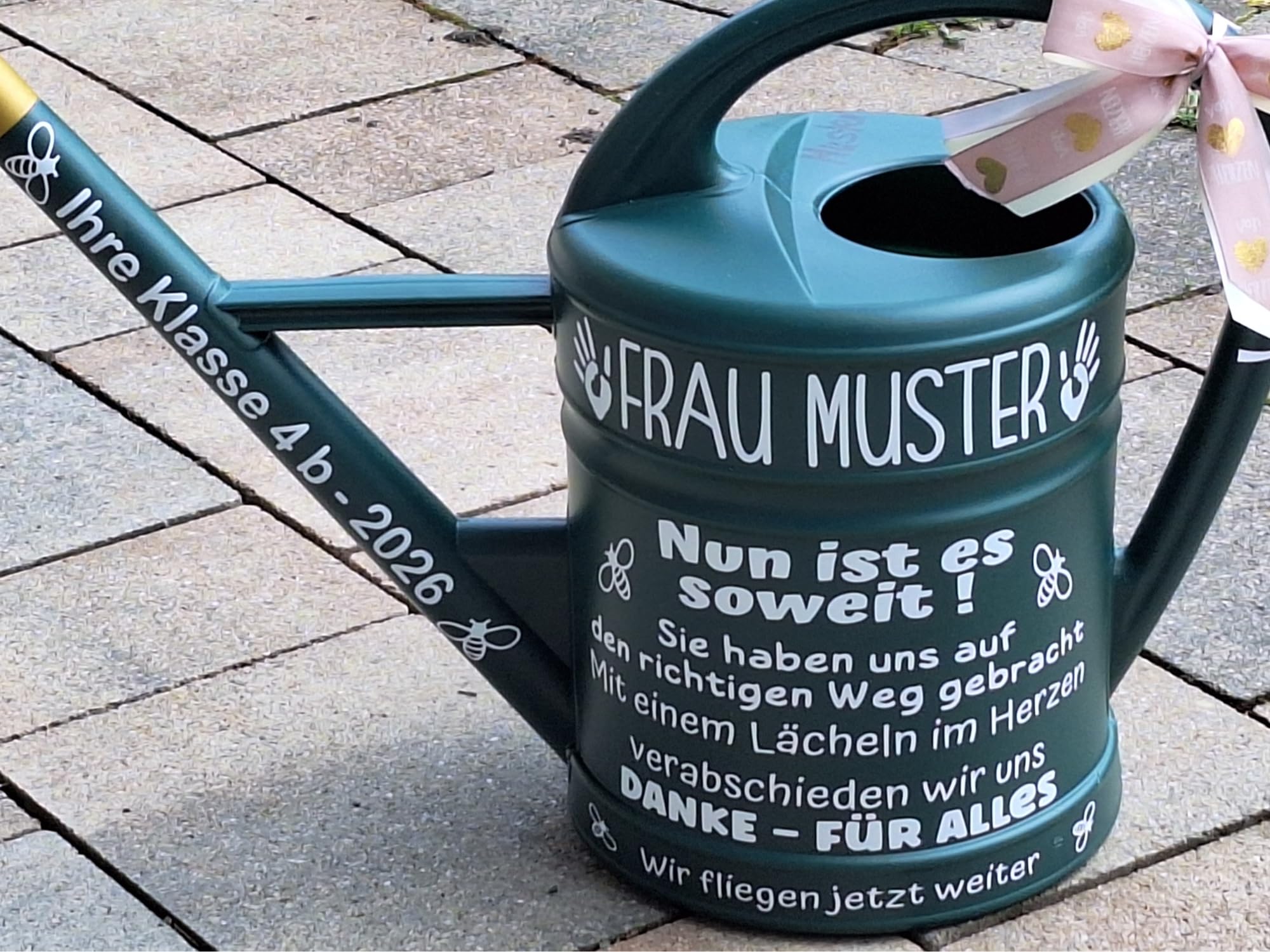 Personalisierte Abschieds-Gießkanne 10L – Geschenk für Lehrer, Erzieher & Pädagogen – Abschied aus Kita & Schule von den Kindern