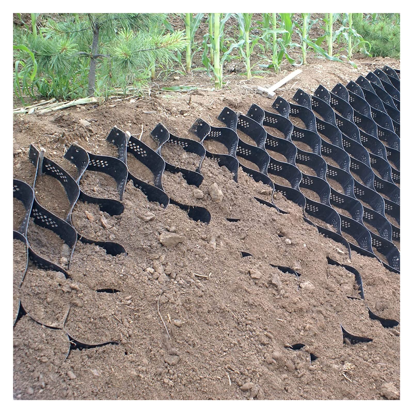 Geocelda Estabilizador Rejilla Geológica Para El Suelo Para El Control De La Erosión / Muro De Contención, Calzada 2 Pulgadas De Alto Rejilla De Geoceldas Escalable, Carga De 8000LBS ( Size : 3x7.5m/9