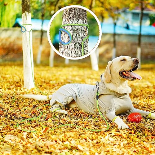Miniatura 6 de NTR Correa de entrenamiento de 15 pies para perros, correa de cuerda de nailon para perros con 2 ganchos giratorios y mango acolchado cómodo, correa