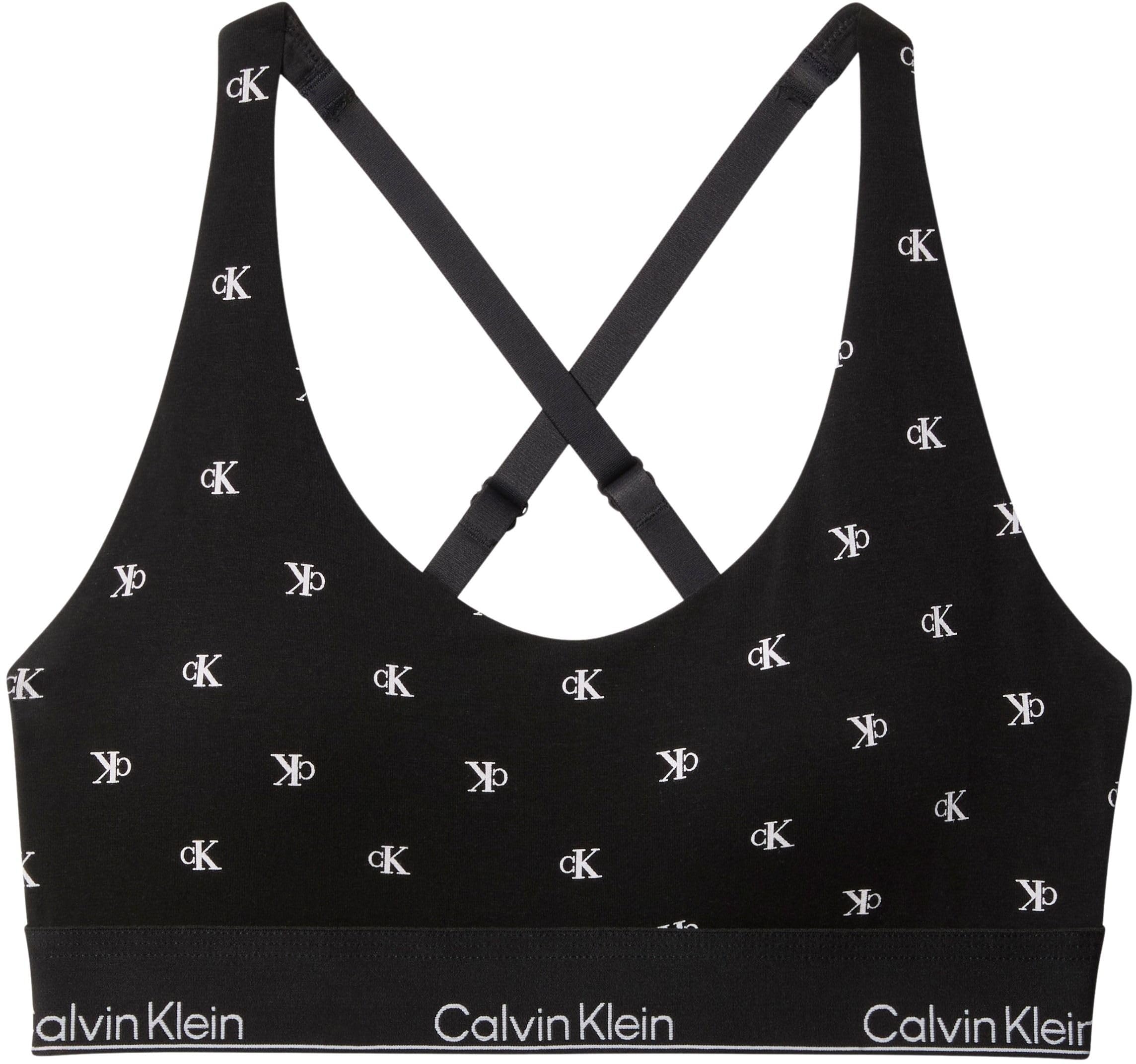 Calvin Klein Women Lightly Lined Bralette Black (Diamond Logo Black) XXL