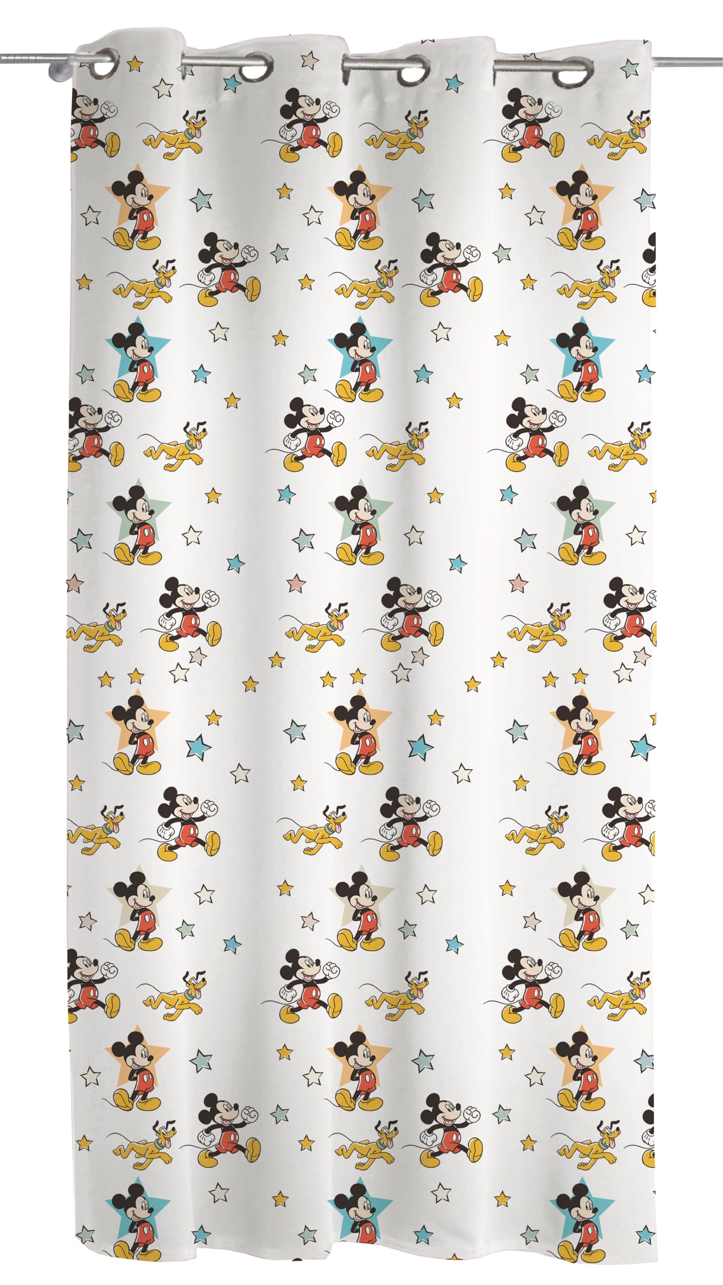 hermet Mickey Mouse - Cortina de Gasa con Anillas, Cortina para habitación Infantil, 140 x 290 cm, Producto Oficial, Producto Oficial (Panel Individual)