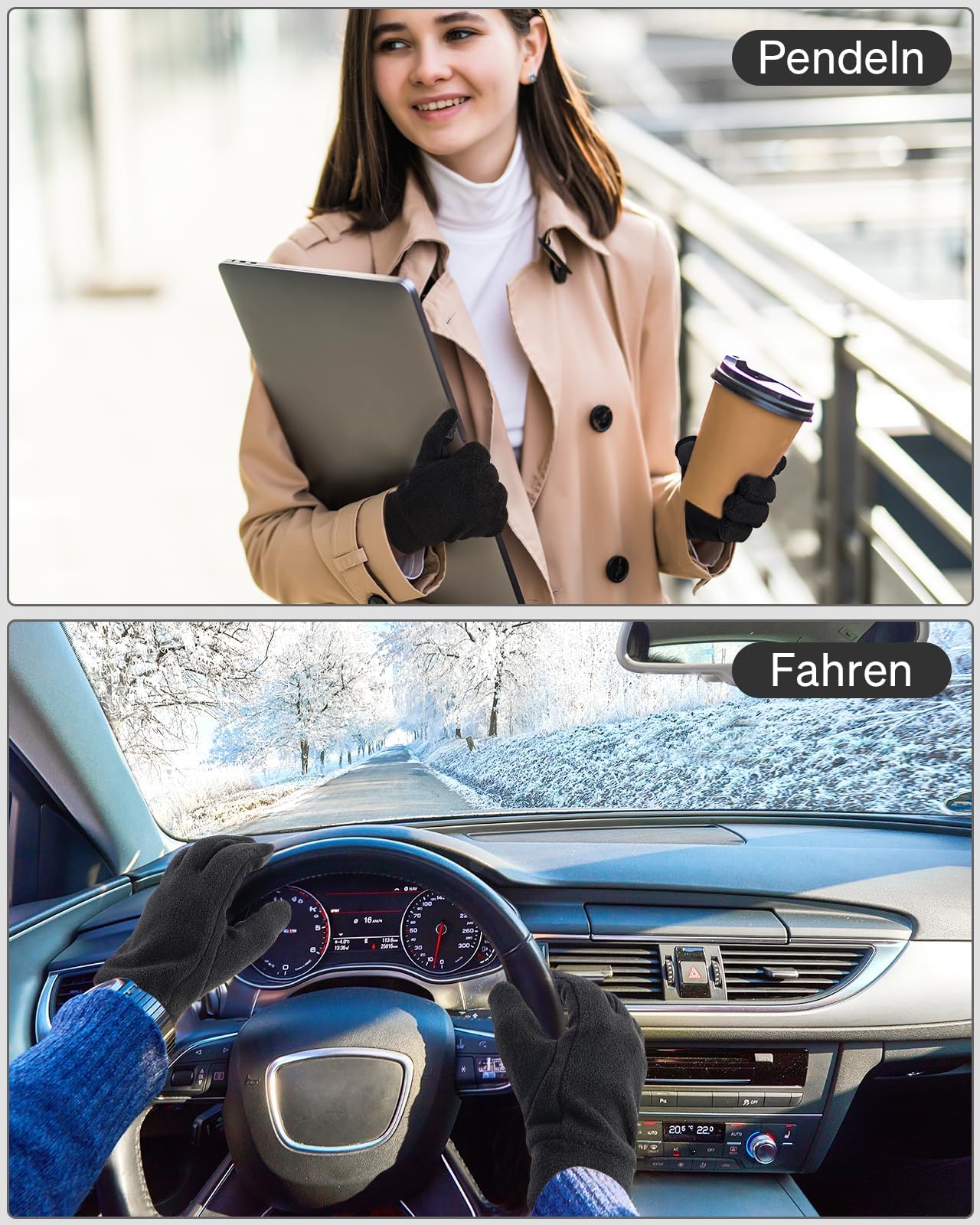 EaseZone guanti invernali uomo, guanti donna invernali, guanti touch screen invernali, guanti donna touch screen, guanti uomo touch screen, guanti invernali caldi, Guanti da sbarazzamento, corsa