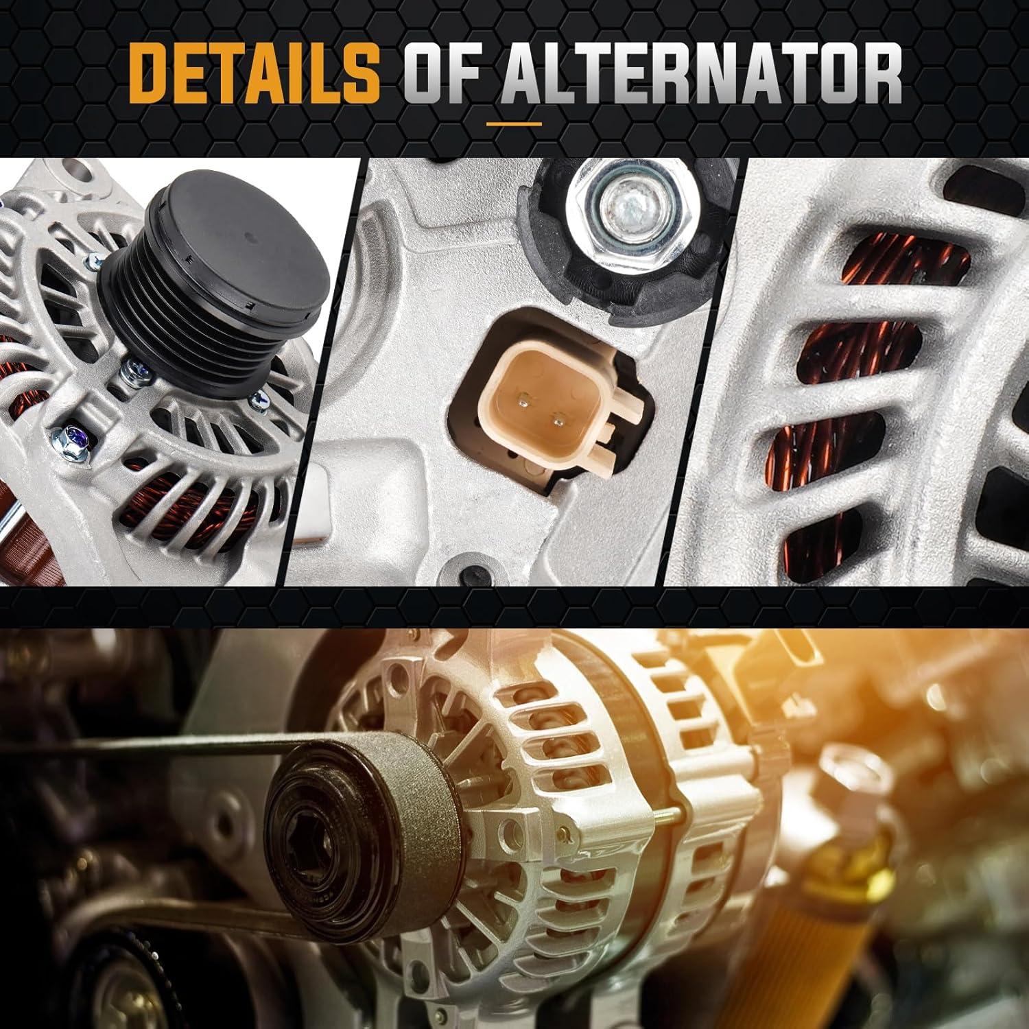 New Alternator for 2007-2017 Jeep Compass Patriot 2.0 2.4L, 2008-2013 Dodge Avenger 2.4L, 2017-2012 Caliber 1.8L 2.0L 2.4L, 2011-2013 Chrysler 200 2.4L, 2007-2010 Sebring Replace# AMT0194 400-48056