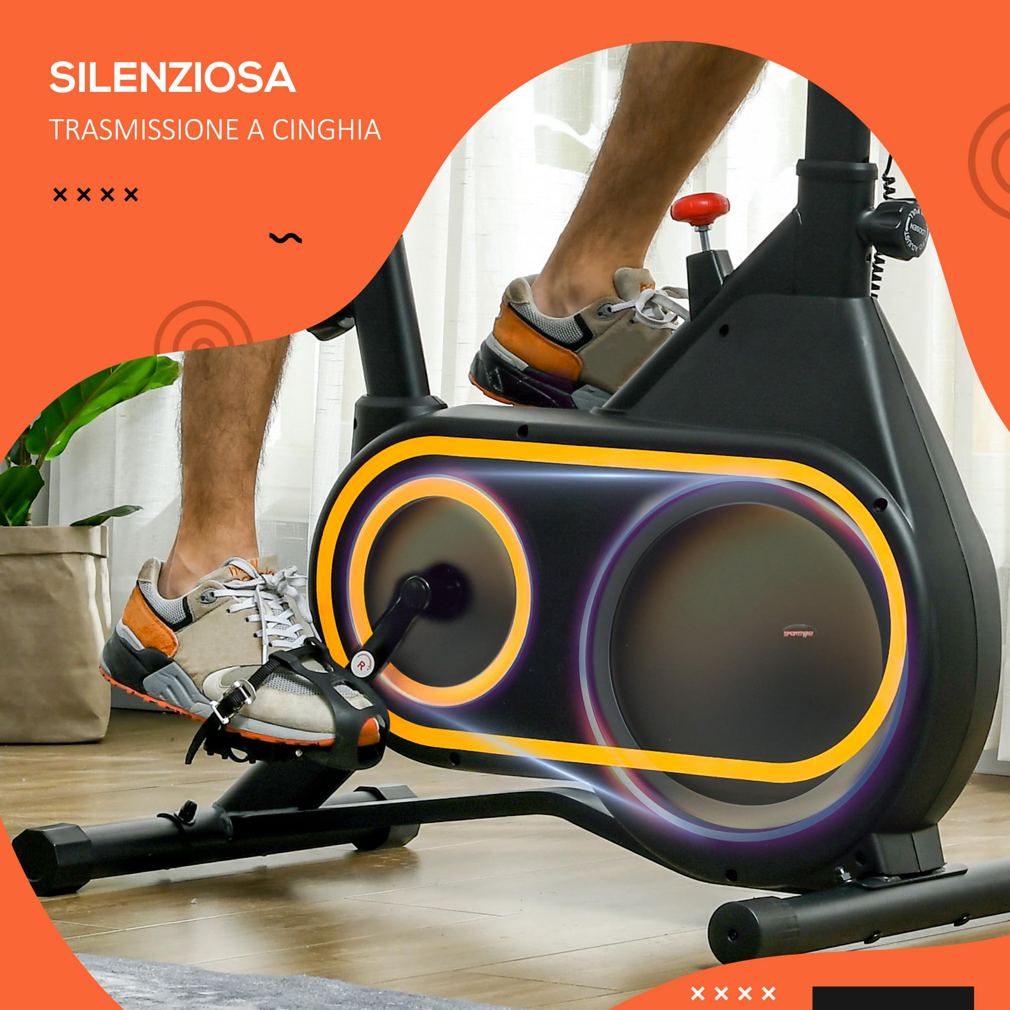 ISE Cyclette Da Casa Magnetica con Volano 26 KG & Resistenza Regolabile