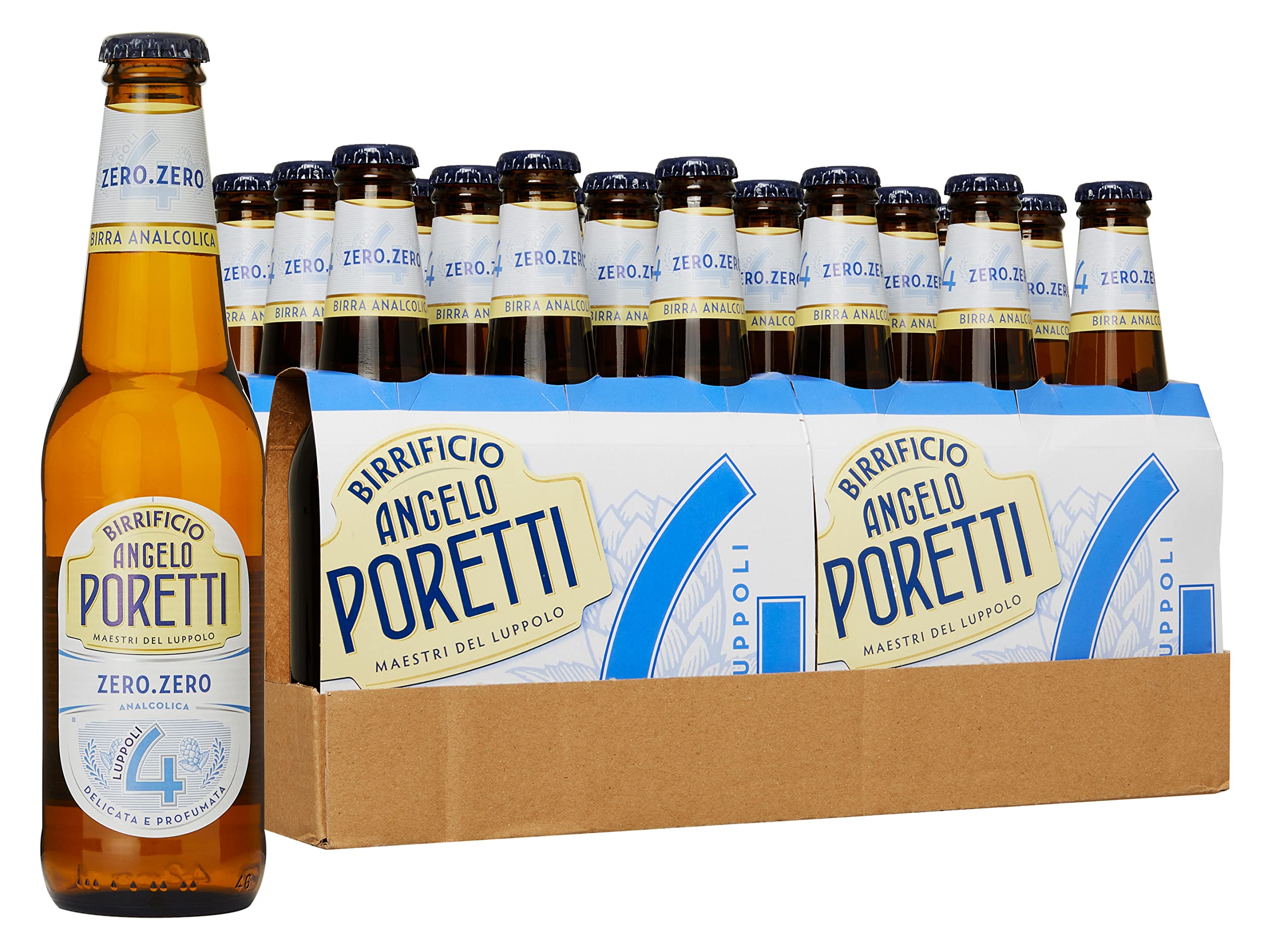 Birrificio Angelo Poretti 4 Luppoli ZERO.ZERO - 24 bottiglie da 330ml 330.00 ml (Confezione da 24) 4 Luppoli ZERO - 24x330ml Bottiglia