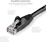 StarTech 6in CAT6 Ethernet Cable - Black CAT 6 Gigabit Ethernet Wire -250Mhz 100W PoE RJ45 UTP Network Patch Cord Snagless with Strain Relief (N6PATCH6INBK)