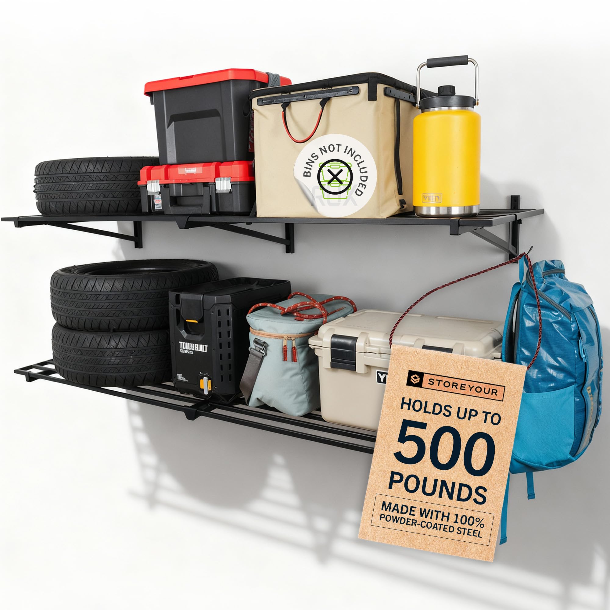 StoreYourBoard Garage Shelves - 2 Pack, 200 lb Capacity -12 StoreYourBoard Garage Shelves - 2 Pack, 200 lb Capacity -12