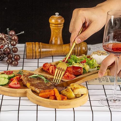 Miniatura 3 de Novedad tabla de embutidos de bambú y tabla de queso tablas de aperitivos plato de restaurante plato de servir plato de alimentos regalos de