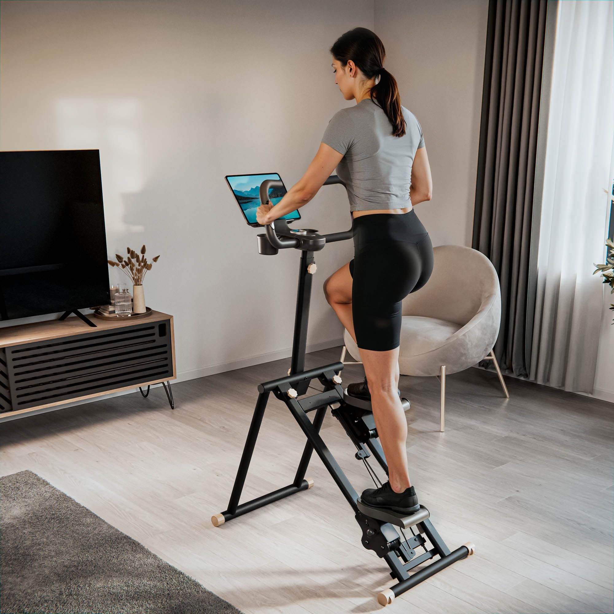 HOP Sport® Stair Stepper HS-100B Cardio Vertical Climber Maschine, Stepper für Ganzkörper-Workout, verstellbare Lenker, Stair Stepper, Treppensteiger, Klattermaschine bis 120 kg