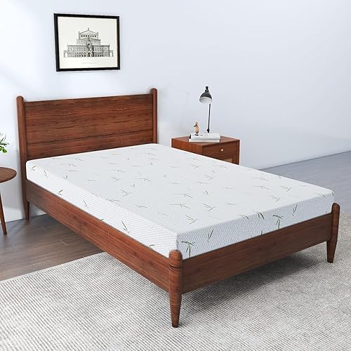 Miniatura 2 de IULULU Colchón tamaño individual, colchón de espuma viscoelástica de 6 pulgadas en una caja, colchón con infusión de gel de té verde, apoyo firme