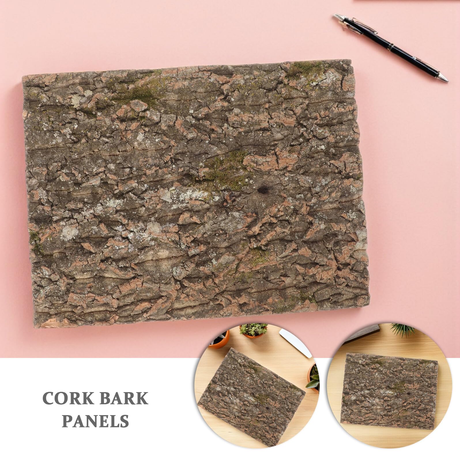 de Corteza de Corcho Natural y Alfombra de Escalada 2 Piezas Fondo Decorativo Textura Auténtica para Terrarios de Reptiles para Gecko en Contenedores de Vidrio