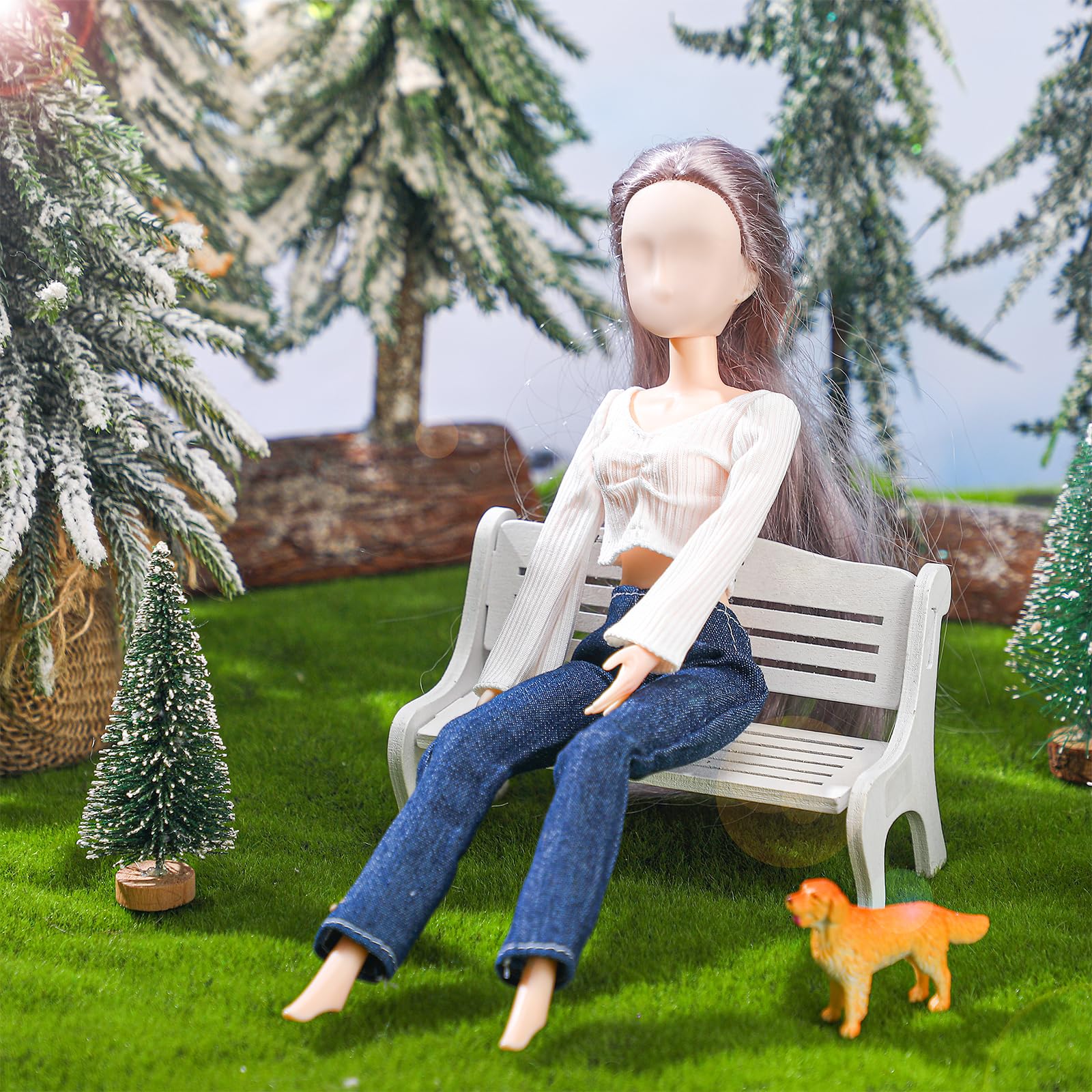 Bencailor 8 Pieces Summer Doll Clothes for 11.8 Inch Doll Accessories Sweaters Denim Pant Regular Outfit Clothing for Gift(Vibrant Color)