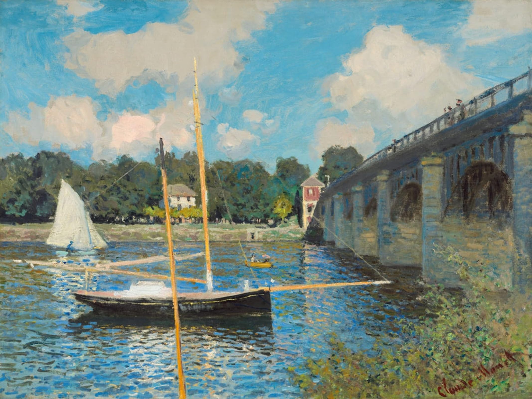 POSTERIIk Famous Animal Posters Vintage Picture the Bridge At Argenteuil by Claude Monet Modern Wall Decor for Home Decor 60x90cm