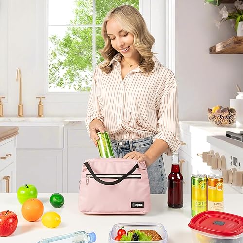 Miniatura 4 de opux - Lonchera para mujeres, con aislamiento, para niñas, adultas, para el trabajo, la escuela, pequeña, reutilizable, bolsa térmica para almuerzo,