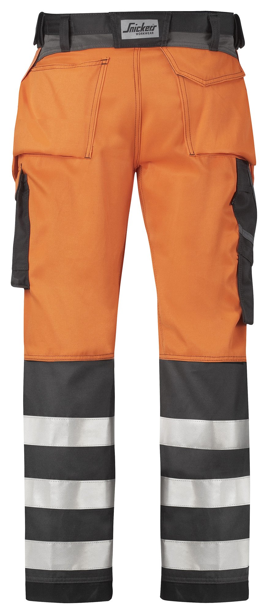 Snickers Warnhose mit Holstertaschen Klasse 2, 1 Stück, 62, orange/schwarz, 32335574062