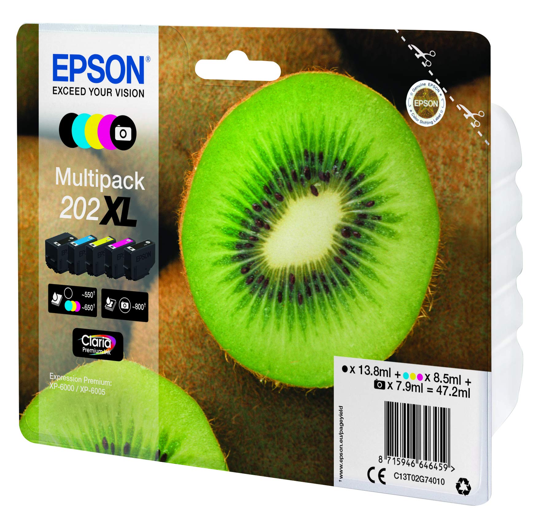 Epson T02G740 5 Pack Inkjet-/Tintenstrahl-Tintenpatrone Original