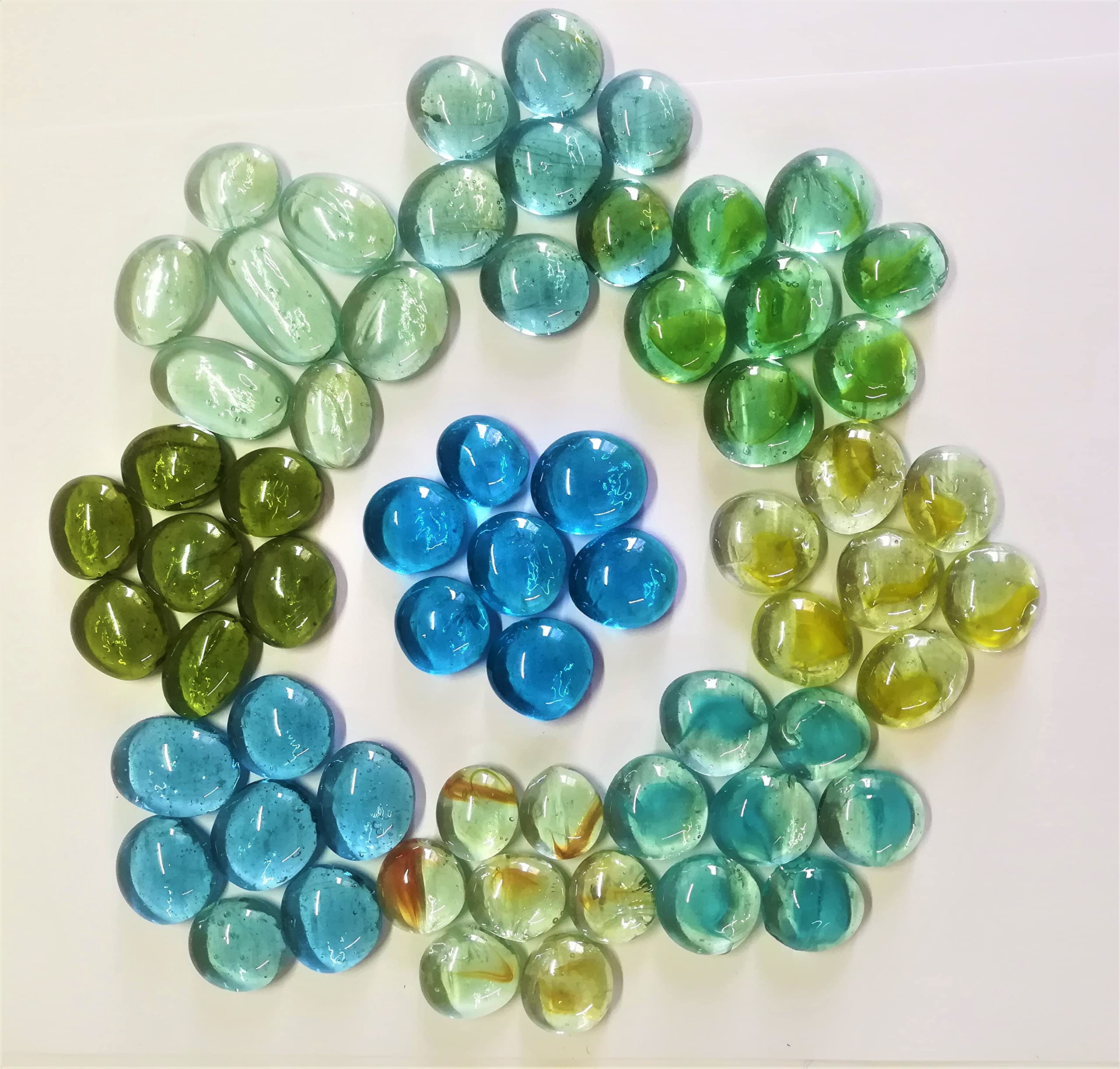 OMI Glass Pebbles Mixed Color - Transparent Round Shapes, 400g (Approx 50 Pieces) (B09P586SLW) Amazon Price History, Amazon Price Tracker