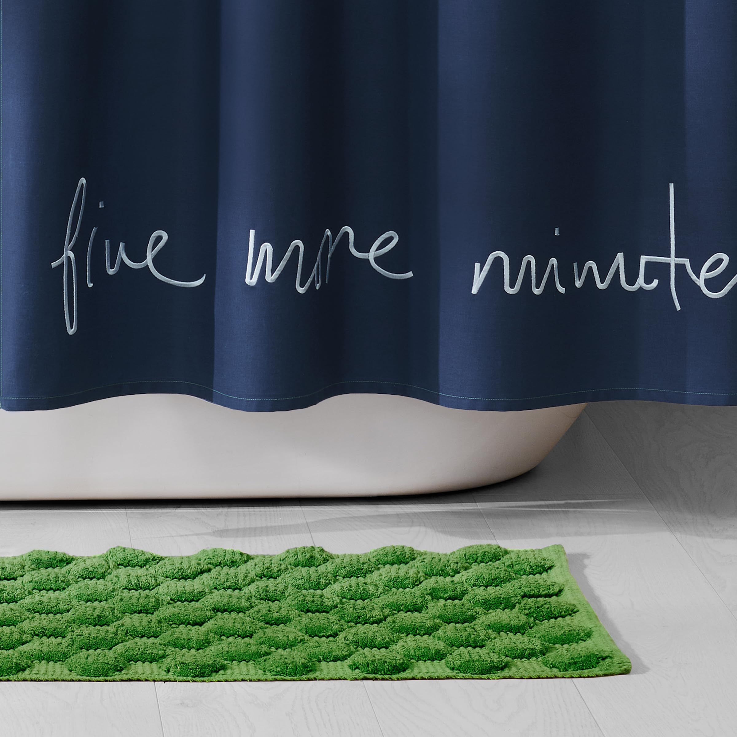 Kate Spade New York Dotted Woven Bath Rug, 17 in x 24 in, Absorbent Bath Mat, Slip Resistant, Made from 100% Cotton, Machine Washable, Green