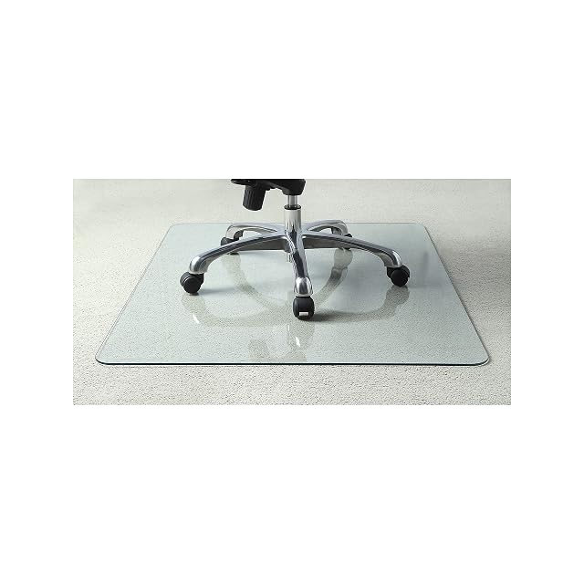 Lorell Tempered Glass Chairmat 46 Width x 36 Depth x 0 25 Thickness Clear 1 Each