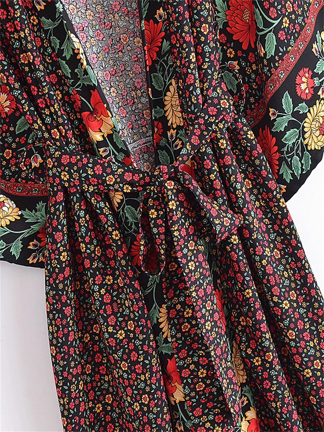 Disimlarl Kimono bohemio floral para mujer, traje de baño, mangas de murciélago, bata de bikini, ropa de playa