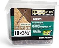 Vista 15 de Deck Plus Tornillos para valla y madera exterior con revestimiento epoxi de 2 pulgadas #8 x 2 Torx/Star Drive Incluido, rosca gruesa, tornillo Rojo