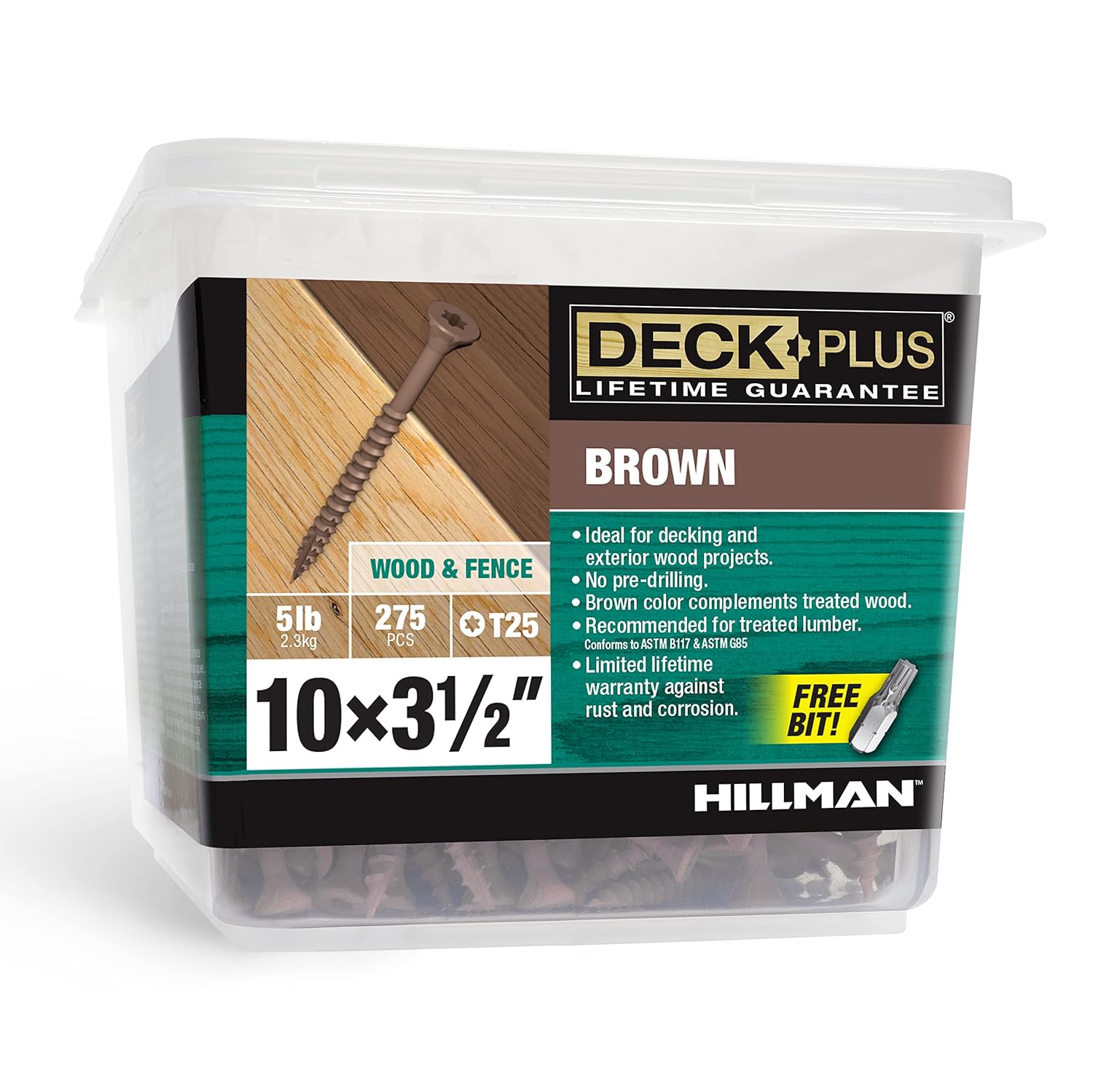 Deck Plus Epoxy Coated Exterior Screws, 3-1/2" #10