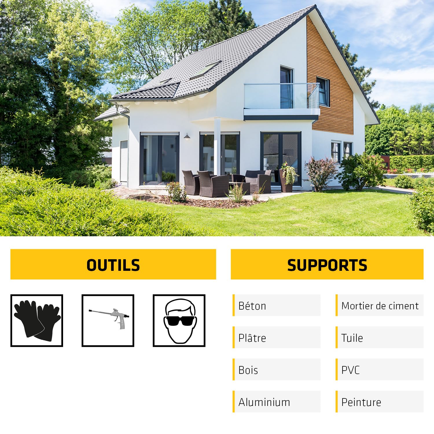 SIKA - Lot de 3 x Mousse polyuréthane Expansive Sika Boom 528, Pistolable & Réutilisable, Rendement 23L, pour jointer, calfeutrer, isoler, 500ml Blanc + Pistolet Foam Gun pour mousse expansive