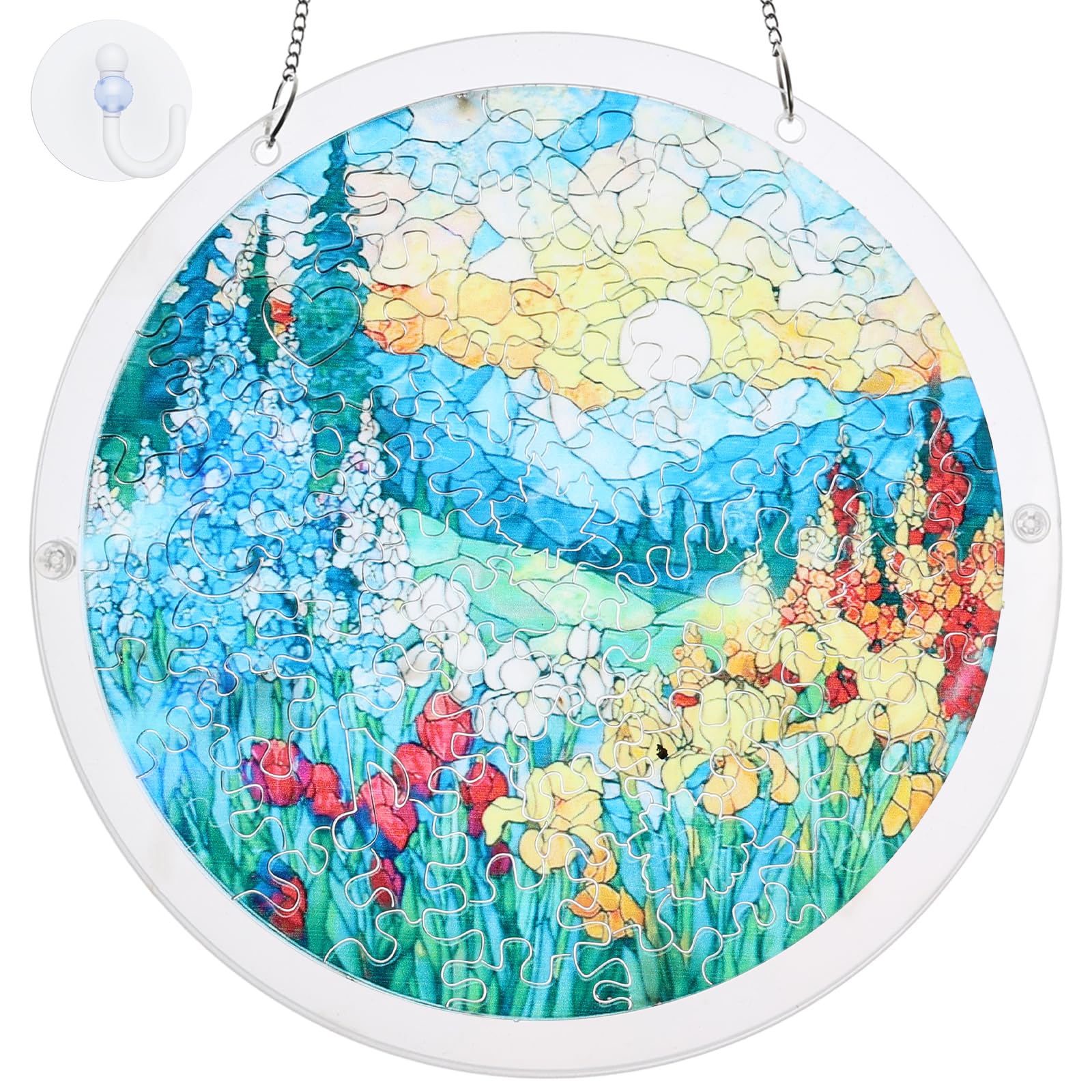 Acrylic Puzzles Suncatcher, Suncatcher Window Hanging, Acrylic Jigsaw Puzzle DIY Kits for Home Office(Style 4)