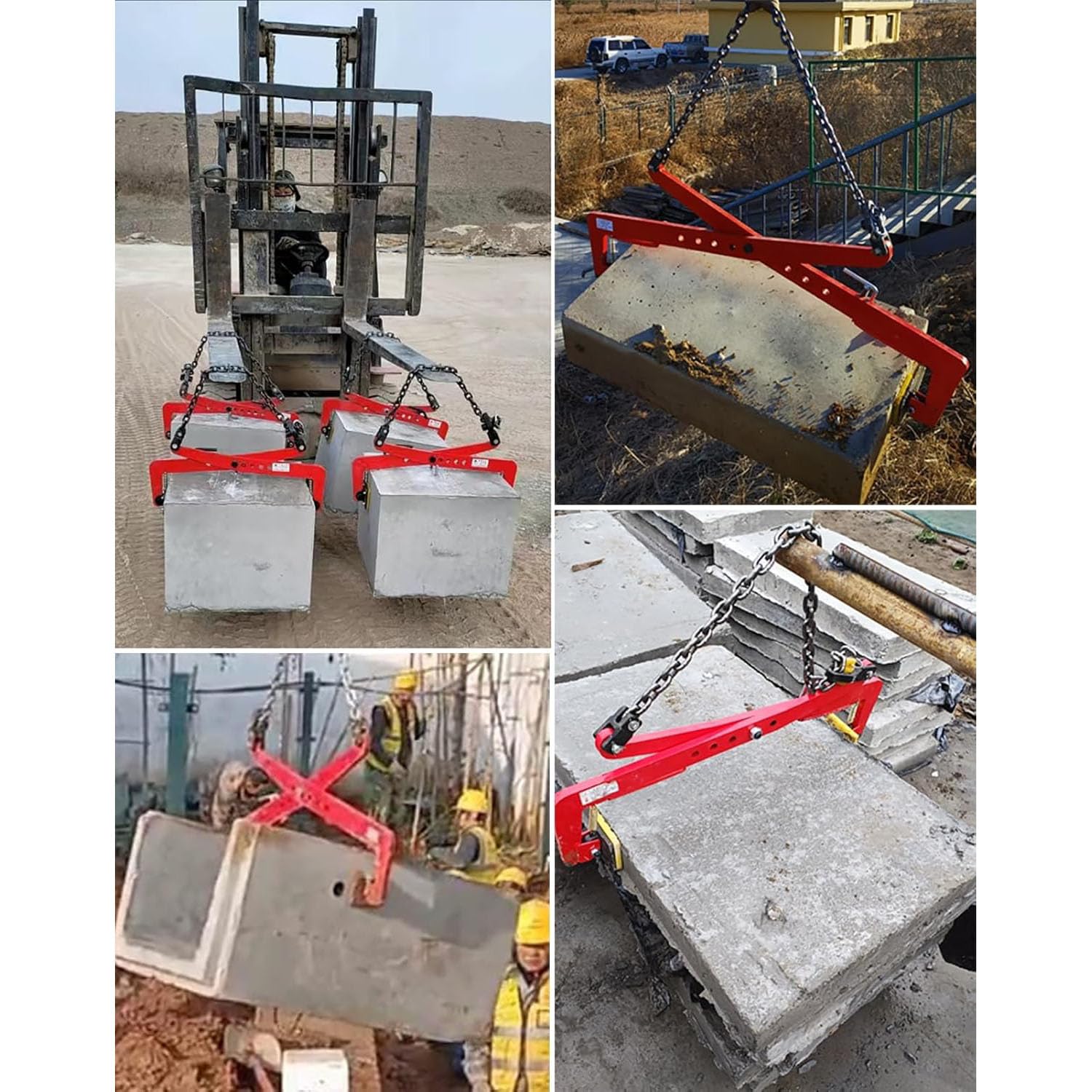 Pinze per sollevamento pietre, sollevatore per lastre con manici in gomma per pavimentazione e granito, strumento di trasporto verticale, capacità 299,4 kg