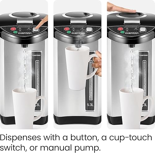 Miniatura 4 de Chefman Instant Electric RJ16-SS pava eléctrica con bloqueo de seguridad para evitar derrames 53l56qt calentador de agua