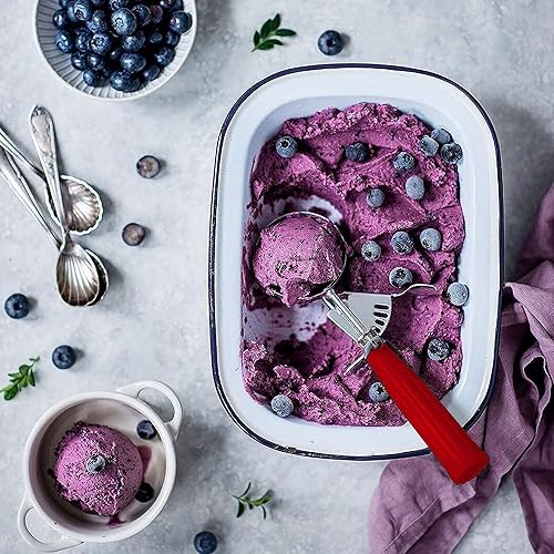 Miniatura 4 de Meadow Lane Cuchara de gatillo, tamaño #24 (2 pulgadas de diámetro), 1 paquete en rojo, capacidad de 2.7 cucharadas