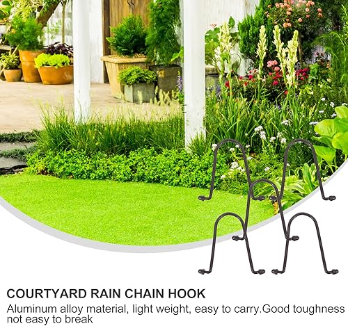 Miniatura 9 de DOITOOL 5 ganchos de cadena de lluvia clips de canalón de aleación de aluminio para colgar cesta de flores, cadena de lluvia para plantas y aves