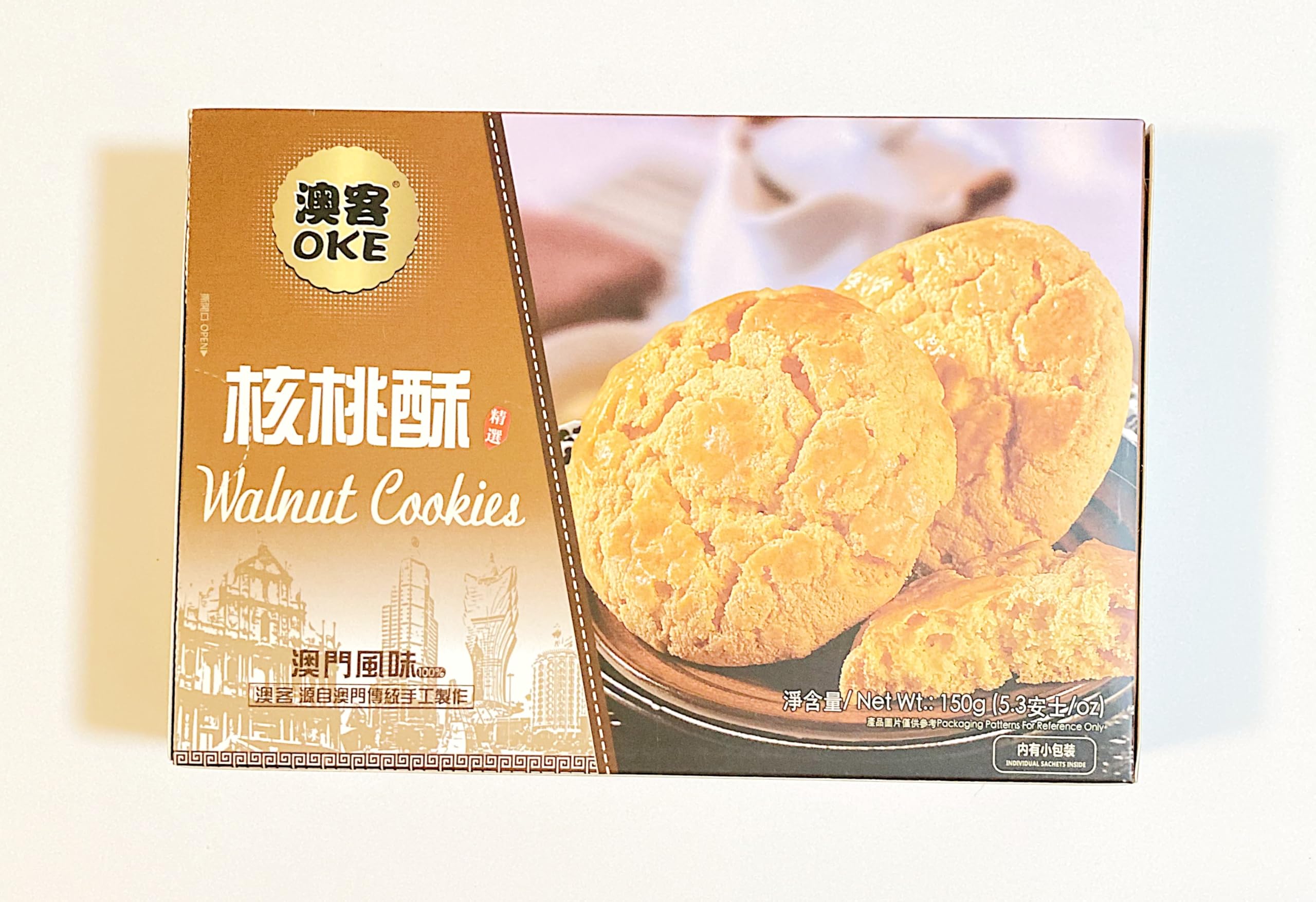 クワッキー出品 Amazon.com: OKE Walnut Cookies, Macau Style, 5.3 oz, Pack of 2