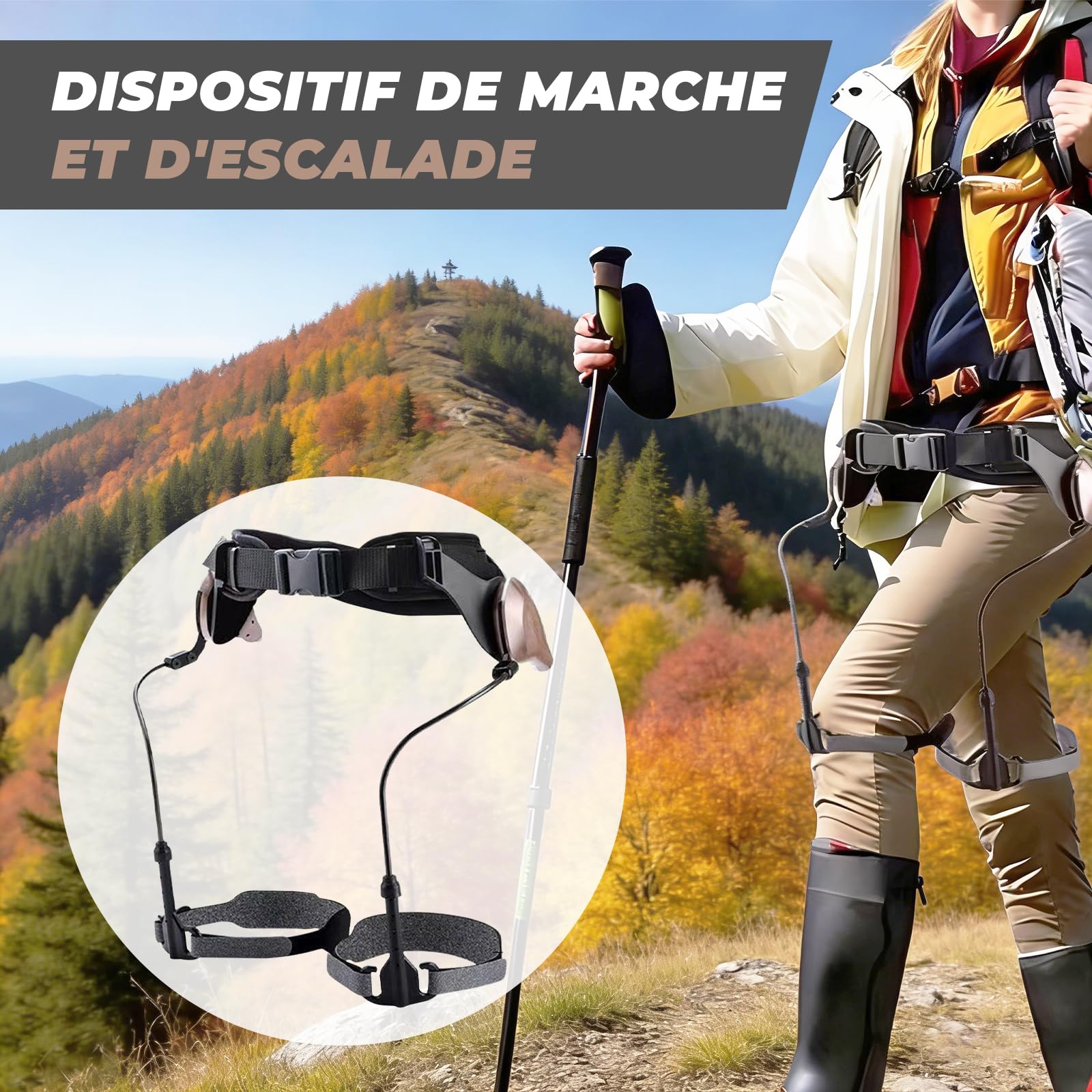 perfeclan Aide à la Marche sans Effort Grâce à un Exosquelette Bionique, Dispositif Mécanique pour la Mobilité des Jambes et d'Escaliers, Destiné aux Adultes et à Mobilité Réduite