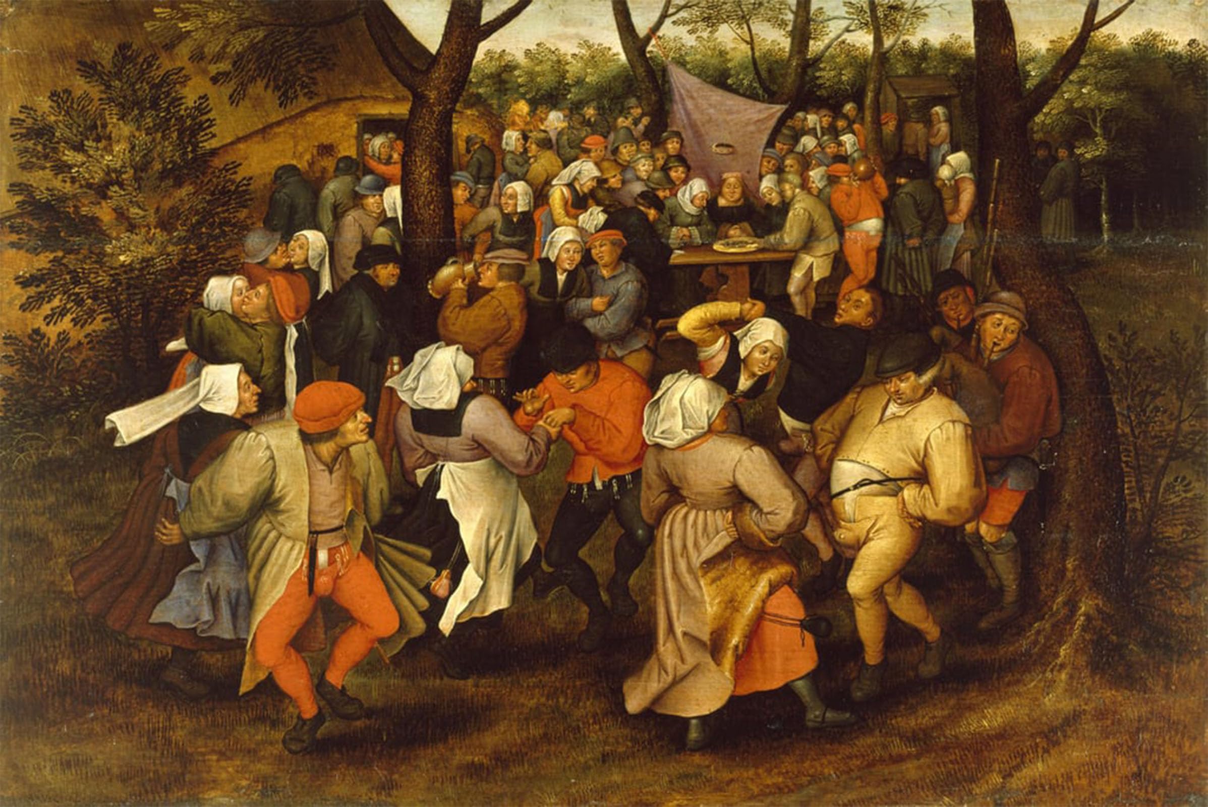 ARTXLXXBN Famous Art Print Poster Vintage Wall Art Peasant Wedding Dance by Pieter Brueghel the Younger Canvas Art Poster for Home Decor 60x90cm