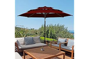 wikiwiki Burgundy 9 FT Patio Umbrellas