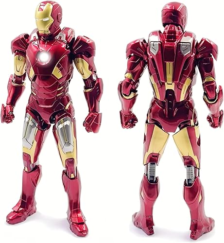Miniatura 2 de Figura de acción UpIronman de 7 pulgadas, pintura de metal completa con muchos accesorios, juguete coleccionable (LED MK7)