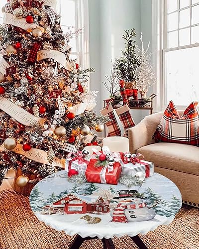 Miniatura 6 de Mantel redondo de 36 a 44 pulgadas, mantel redondo de vinilo ajustable con borde elástico para fiestas al aire libre, líneas de rayas coloridas