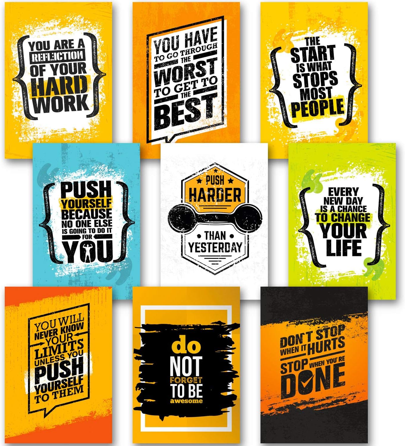 Motivational Posters for Office, Room, Home, Classroom Decorations Chalkboard (Gym)