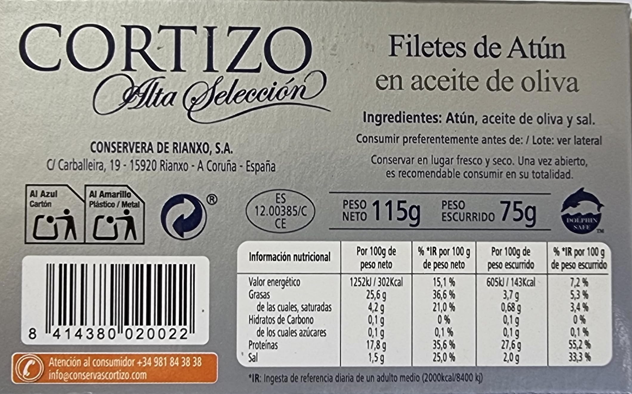CORTIZO - (CAJA 24 LATAS) Conserva de filetes de atún en aceite de oliva