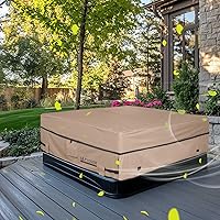 Vista 7 de Ultcover Cubierta cuadrada de poliéster 600D, impermeable, para bañera de hidromasaje de exterior, 90 x 90 pulgadas Marrón