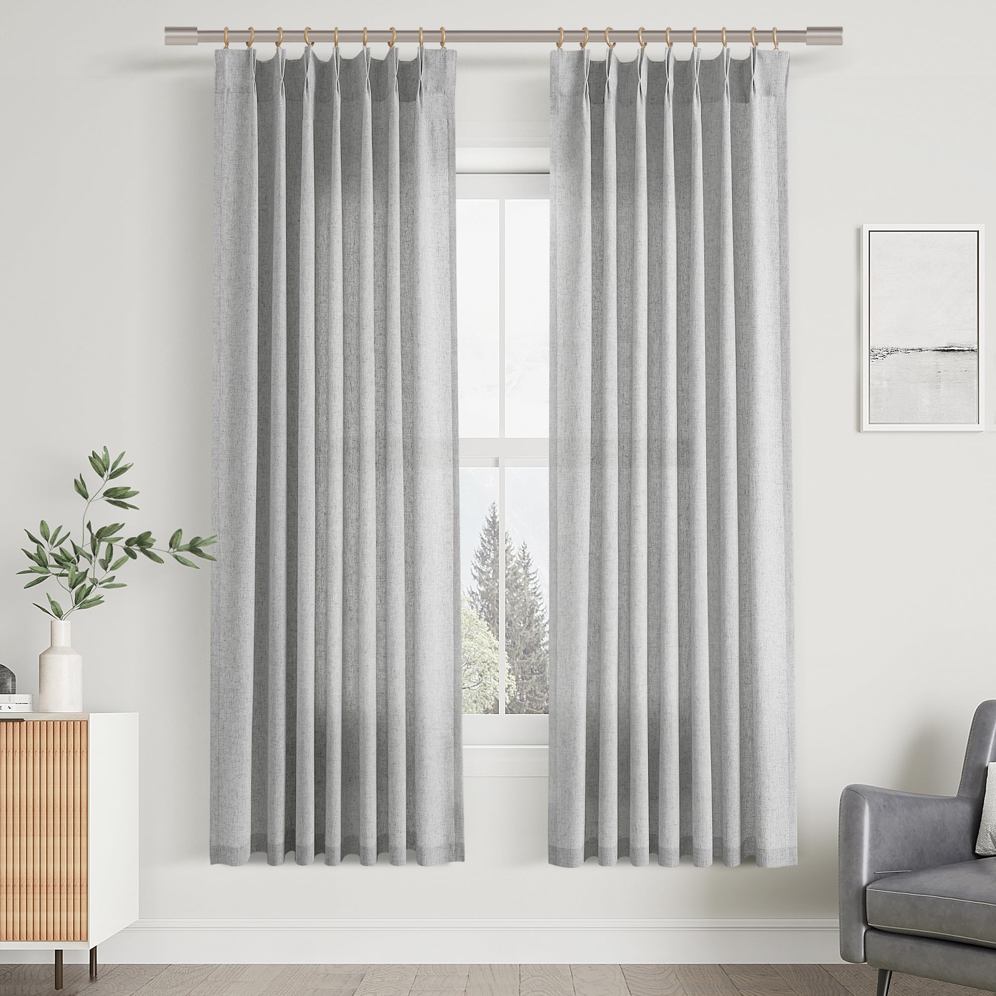 ライトグレー プリーツカーテン Amazon｜ライトグレー 72インチカーテン 2パネル ピンチプリーツ