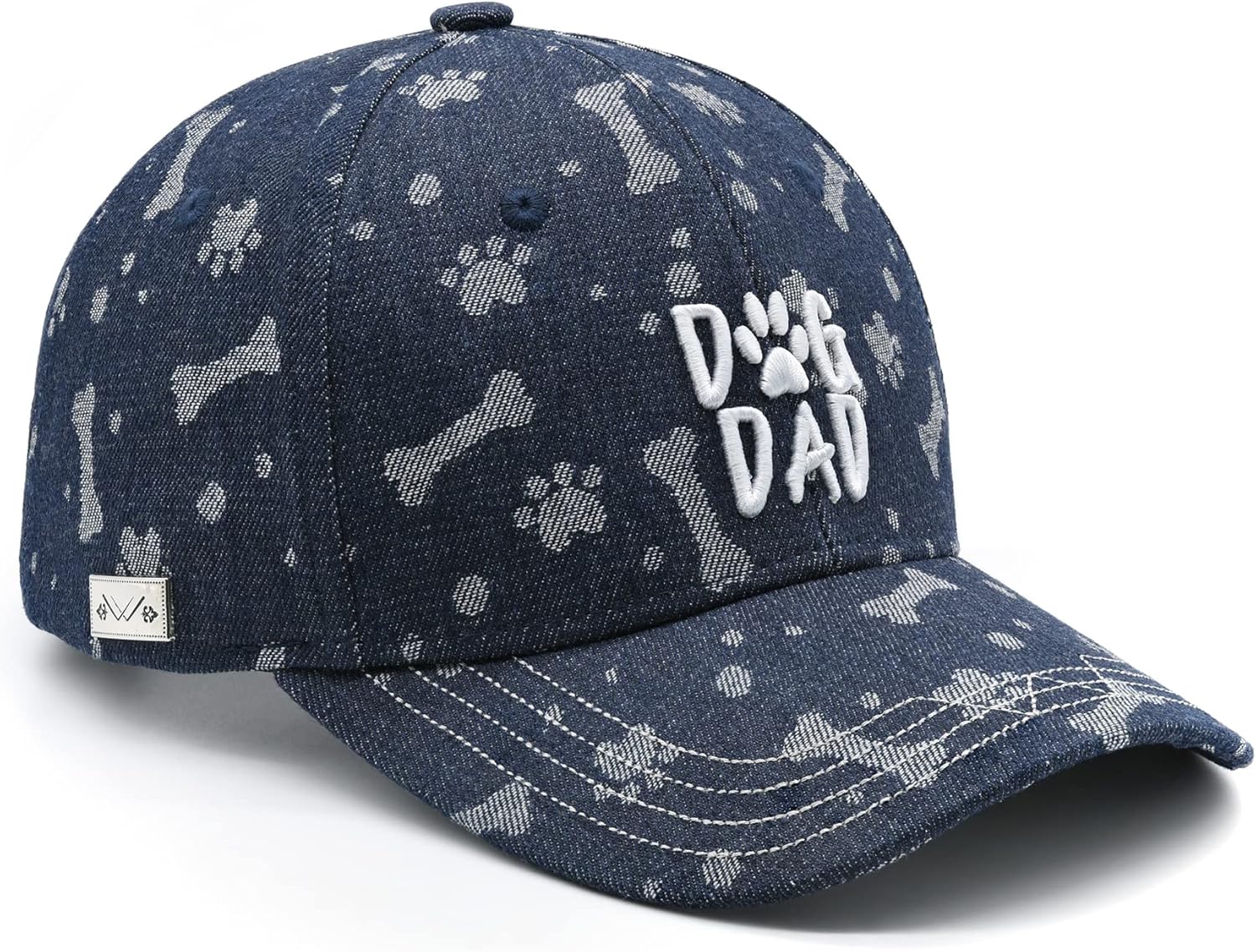 Waldeal Dog Dad Baseball Cap for Dog Lover, Adjustable Dad Hat for Men Blue - Image 3