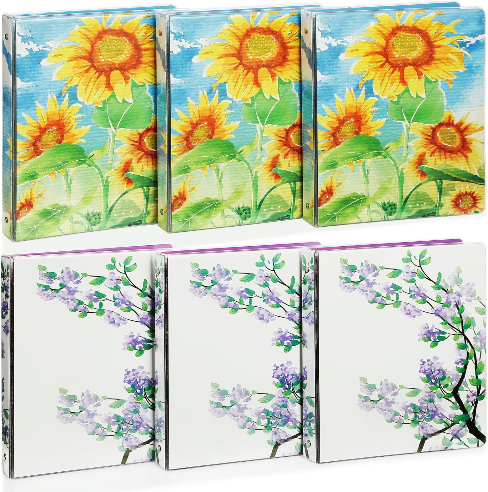 Fashion Design Binder 1 Inch,HYUNLAI 1 inch Art Binder,Holds Up to 8.5''11'' Paper,for Home,Office,and School Supply,6 Pack, YL-12