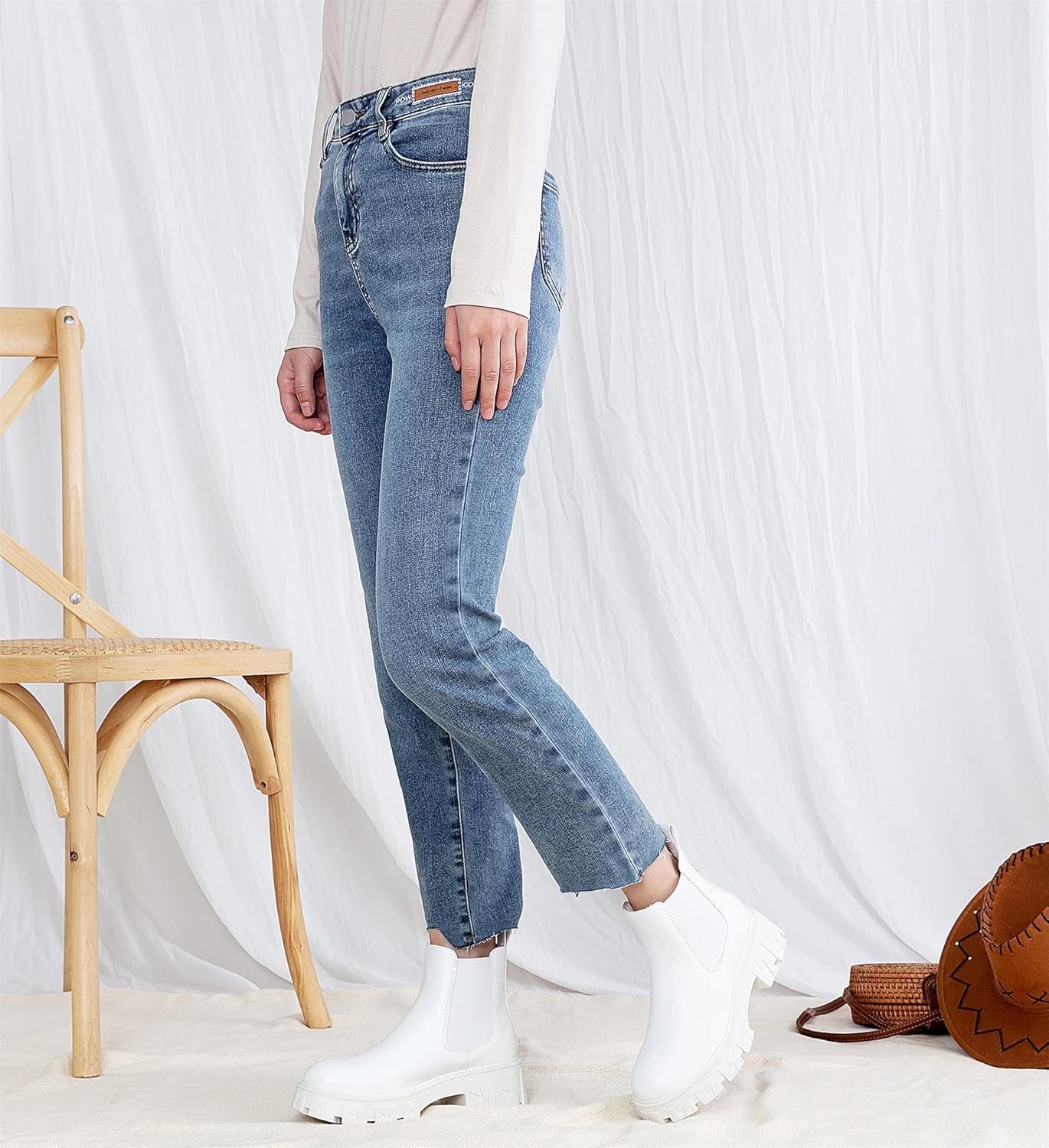 Jeossy Women's 9620 Chelsea Combat Boots, Platform Ankle Boots Chunky Heel, Fashion Lug Sole Slip on Booties with Elastic Band - Image 3