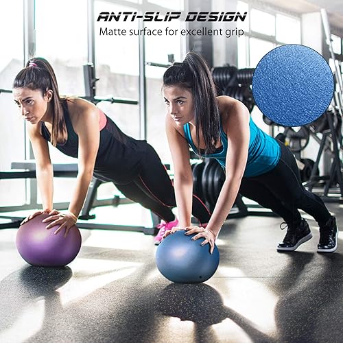 Miniatura 2 de Cikyner Pelota de pilates suave, pequeña pelota de ejercicio de 9.1-9.8 in, mini pelota de gimnasio con popote inflable, adecuada para pilates,